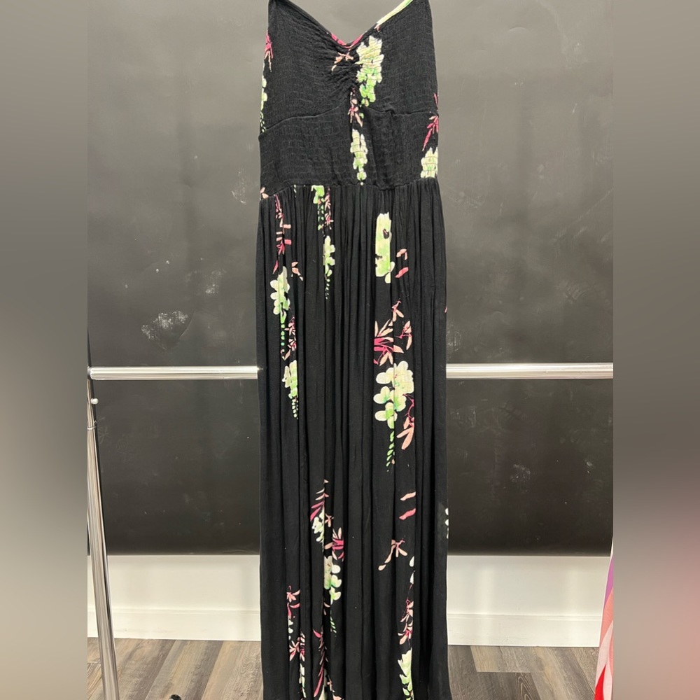 Immediately Free People - black floral maxi dress, sz S